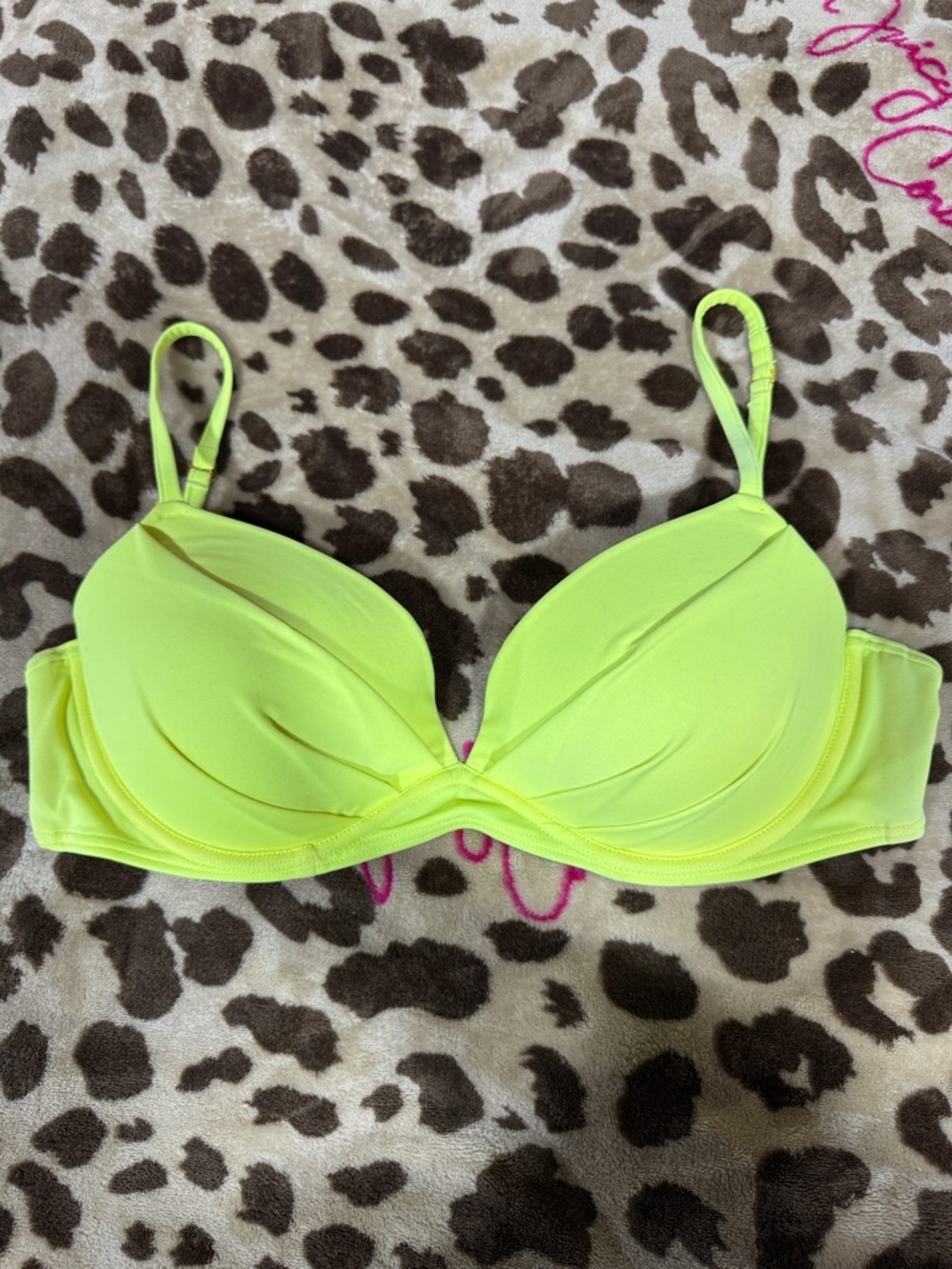 Neon Yellow Padded Swim Top